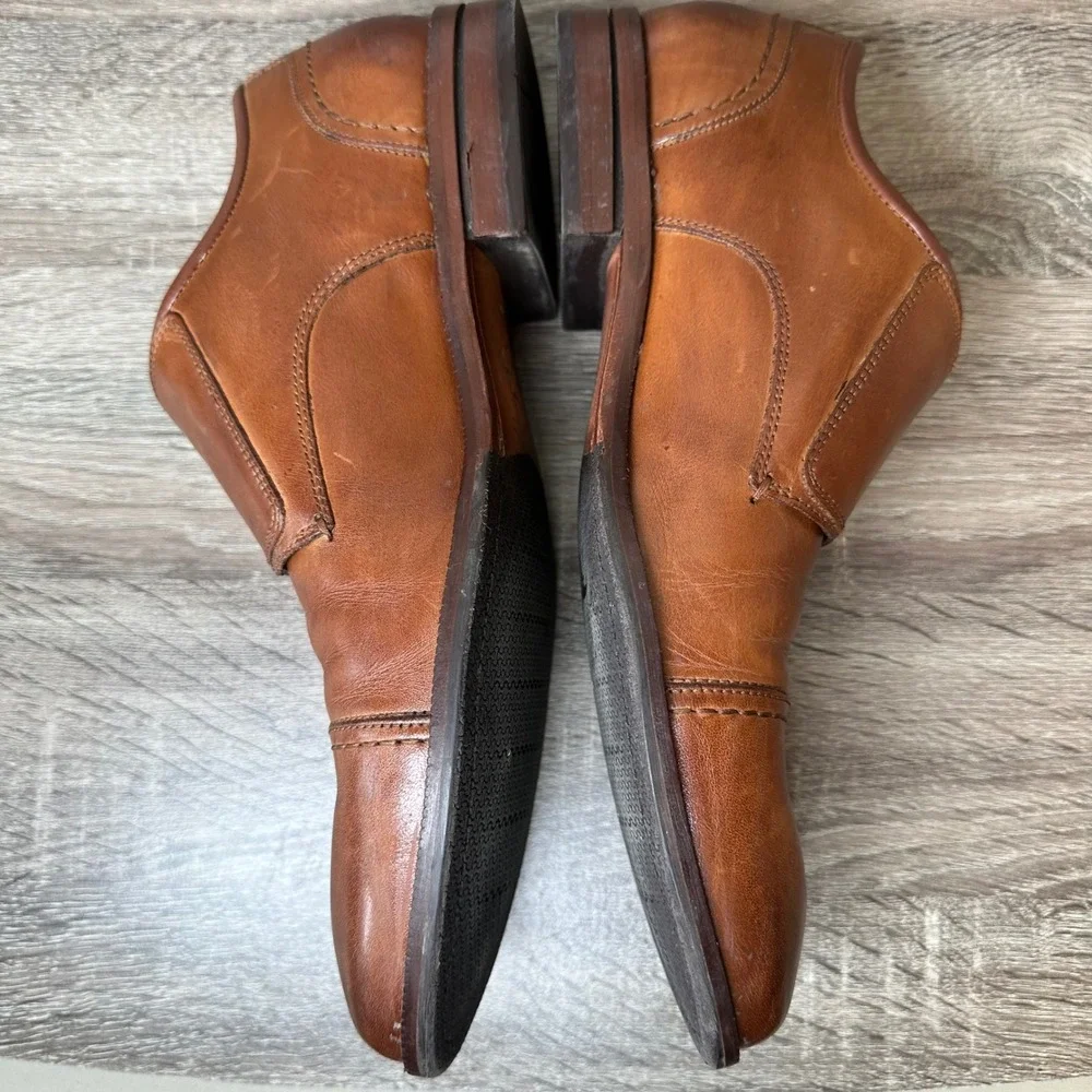 Cole Haan Grand 360 Shoes Mens 10.5 Cognac Leather Double Monk Strap Dapper